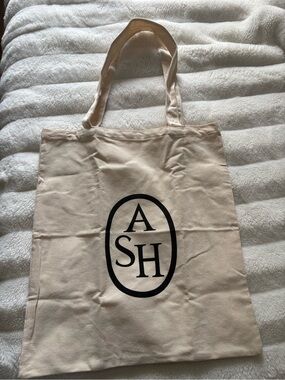 ASH Natural Canvas Tote with Black Logo